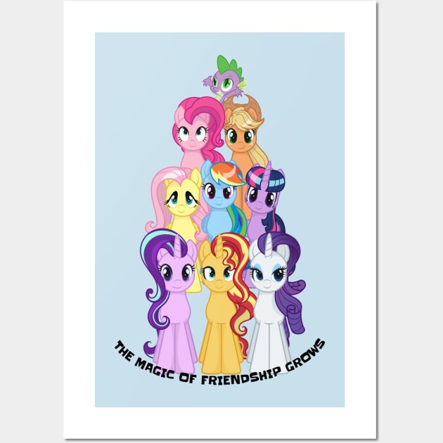 My Little Pony main cast (mane 6, 8,9) Wall Art by SketchedCrow